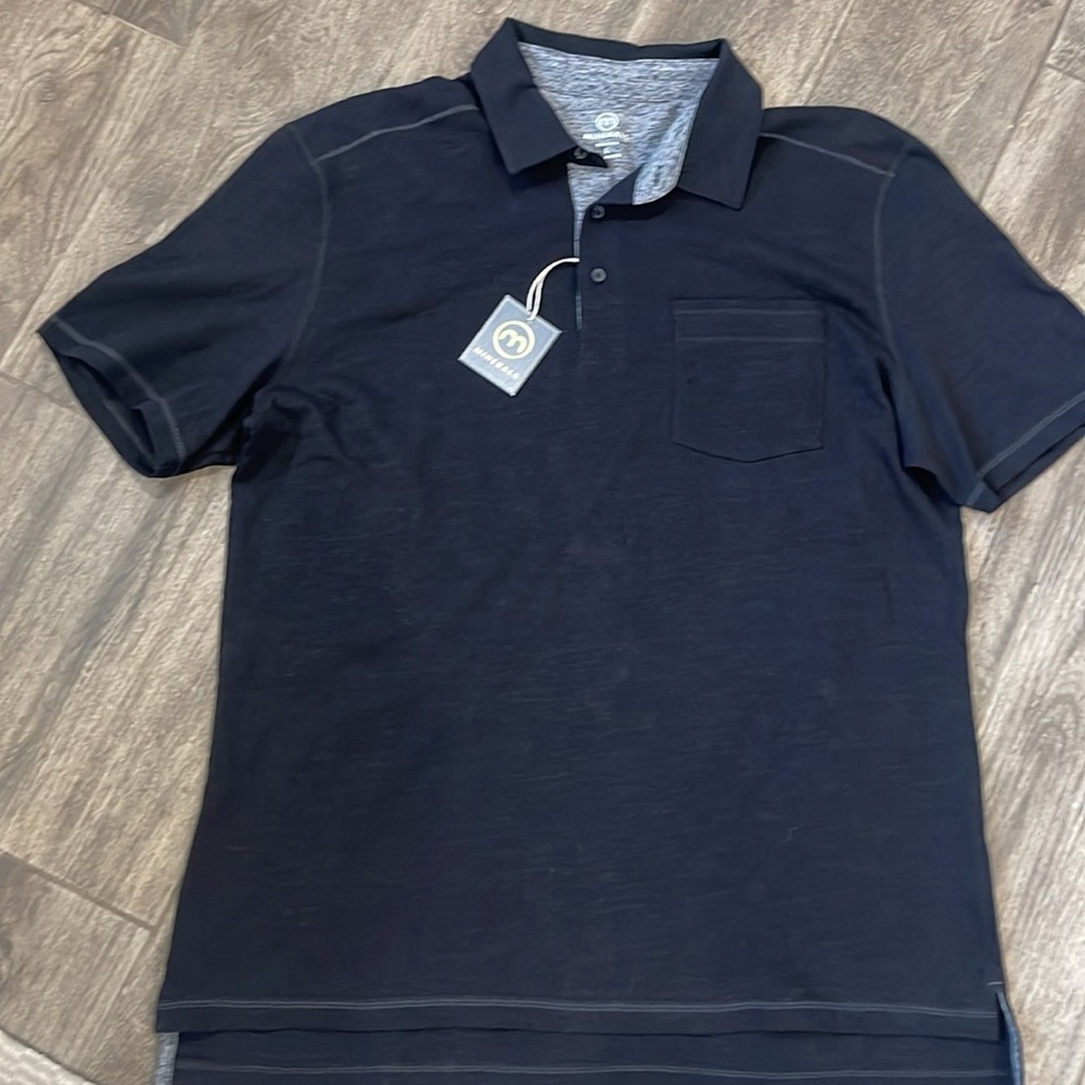 NWT Mens Minerals Clothing Co Black Coton Polo Short Sleeve Shirt - Picture 3 of 4